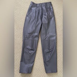 VTG 80s Leather pants - size 6, pleated, 100% genuine leather
